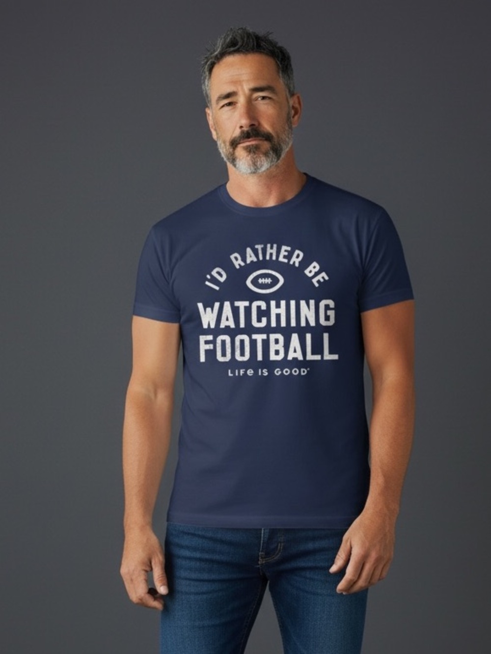 LIFE IS GOOD “I'd Rather Be Watching Football”🏈 Short Sleeve Crusher Tee